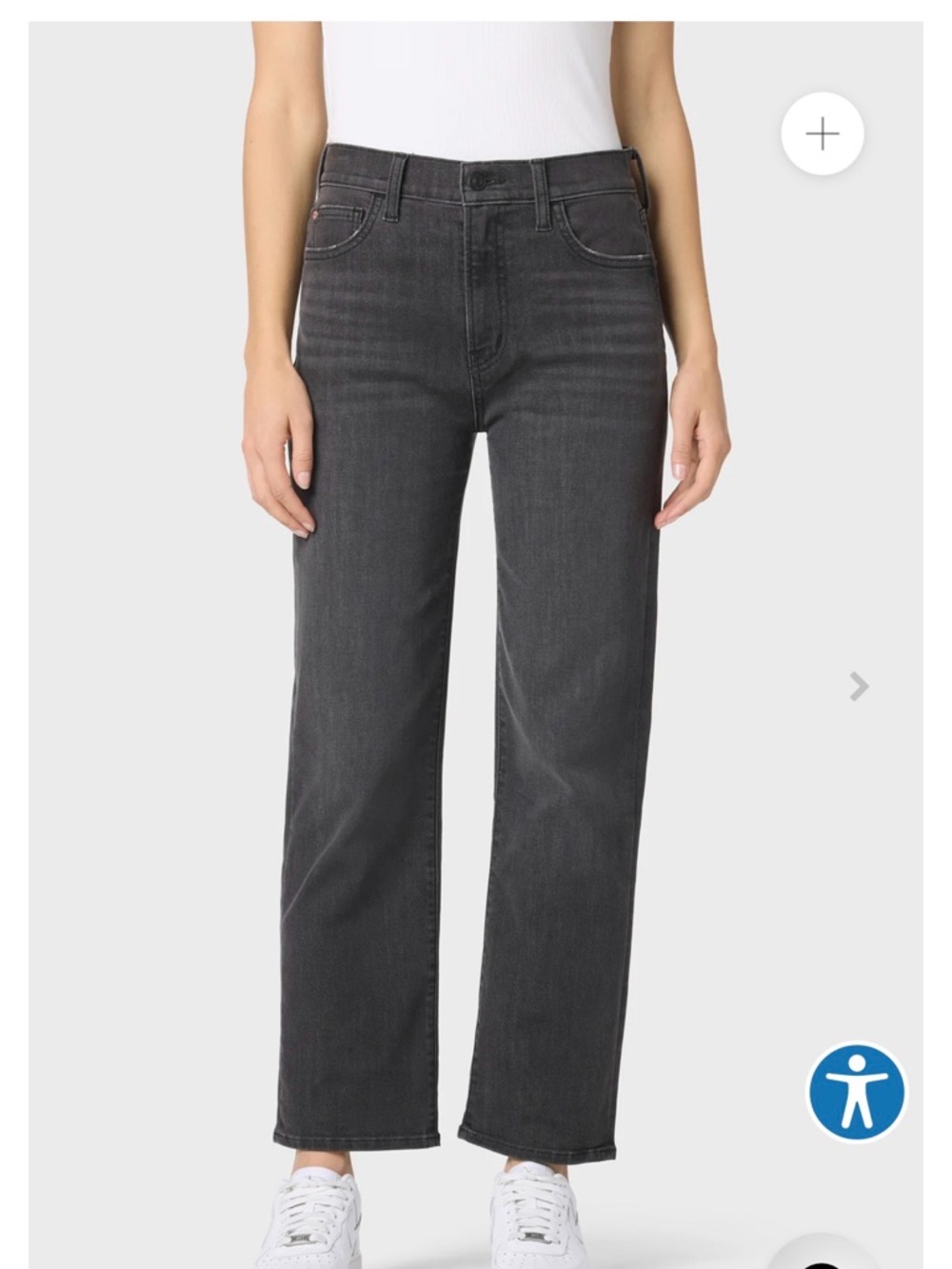 Women's Hudson High-Rise Straight Leg Jeans - Charcoal Gray